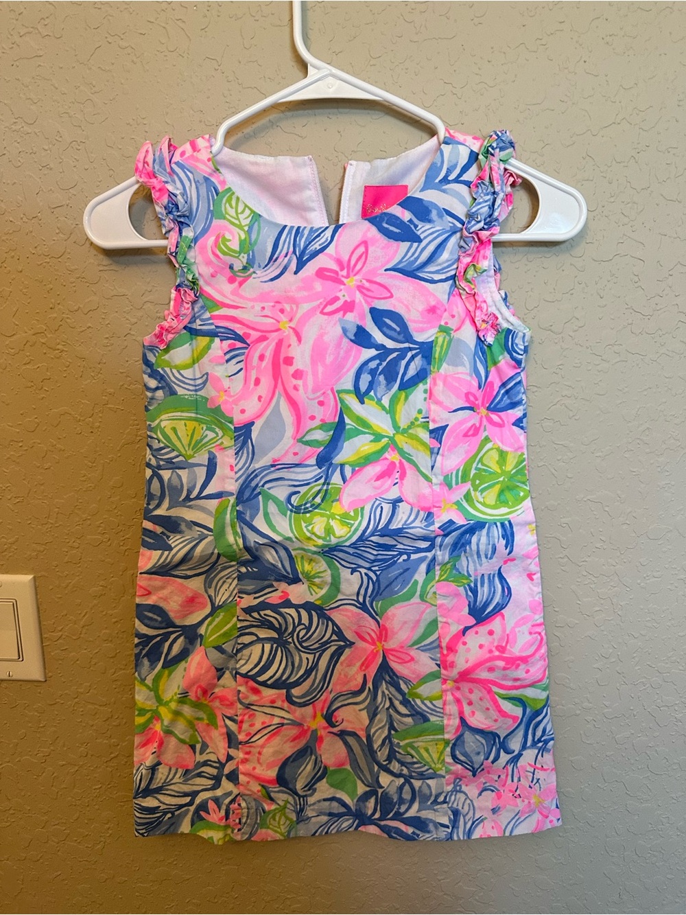 Lilly Pulitzer Pink Blue Green Floral Shift Dress